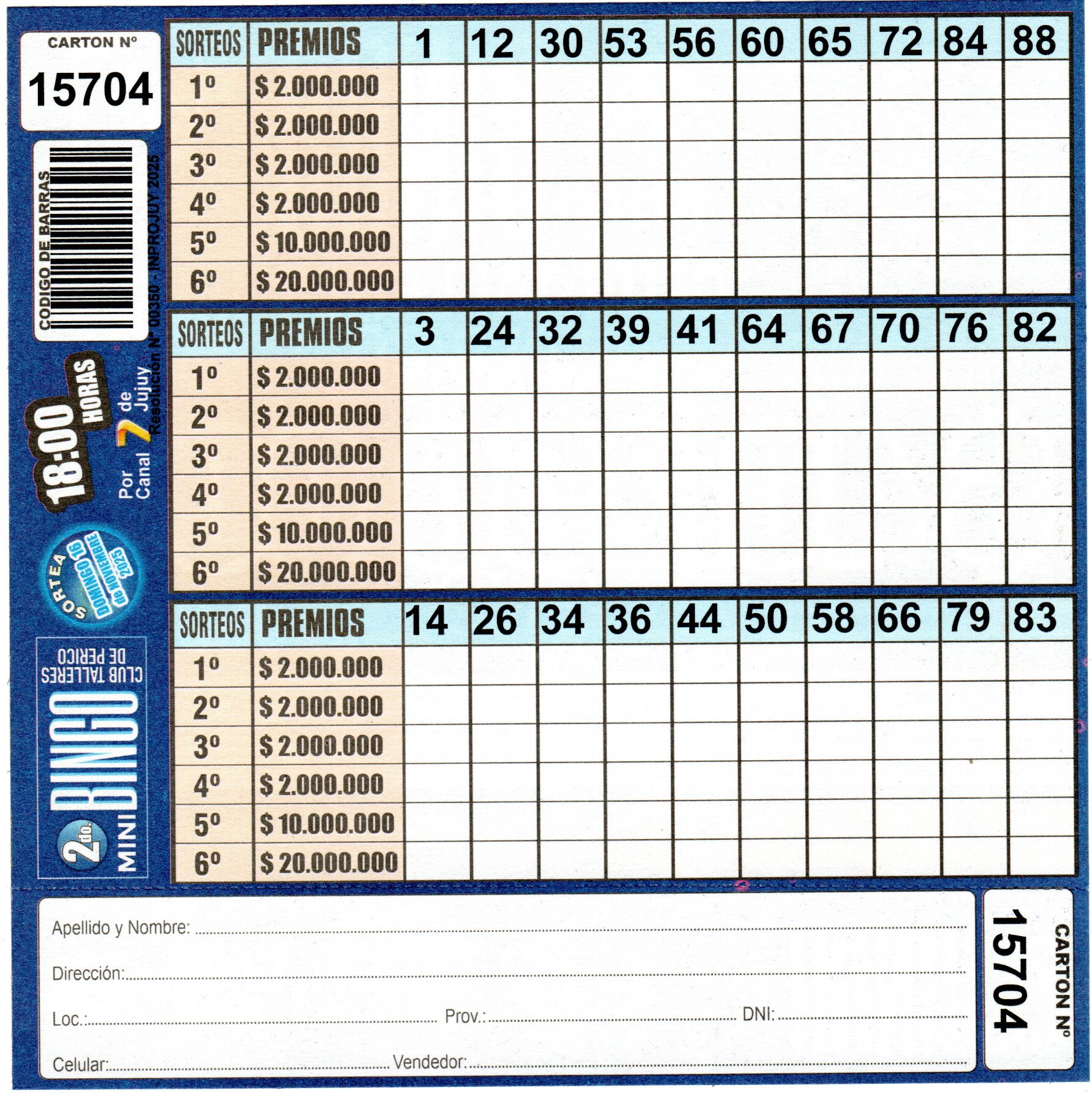 4 MINI Bingo TALLERES - Cartón 15704 - Image 2