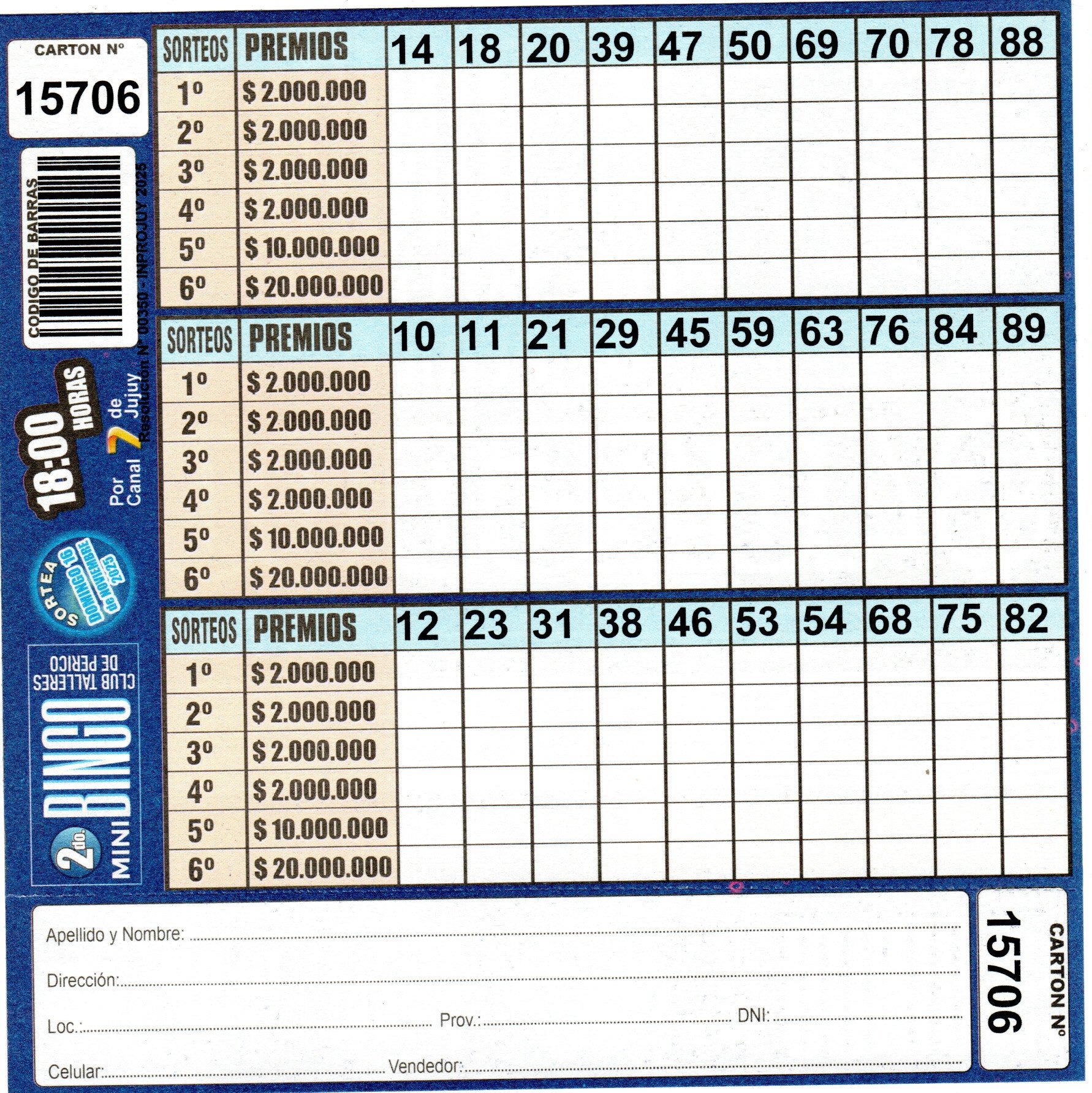 4 MINI Bingo TALLERES - Cartón 15706 - Image 2