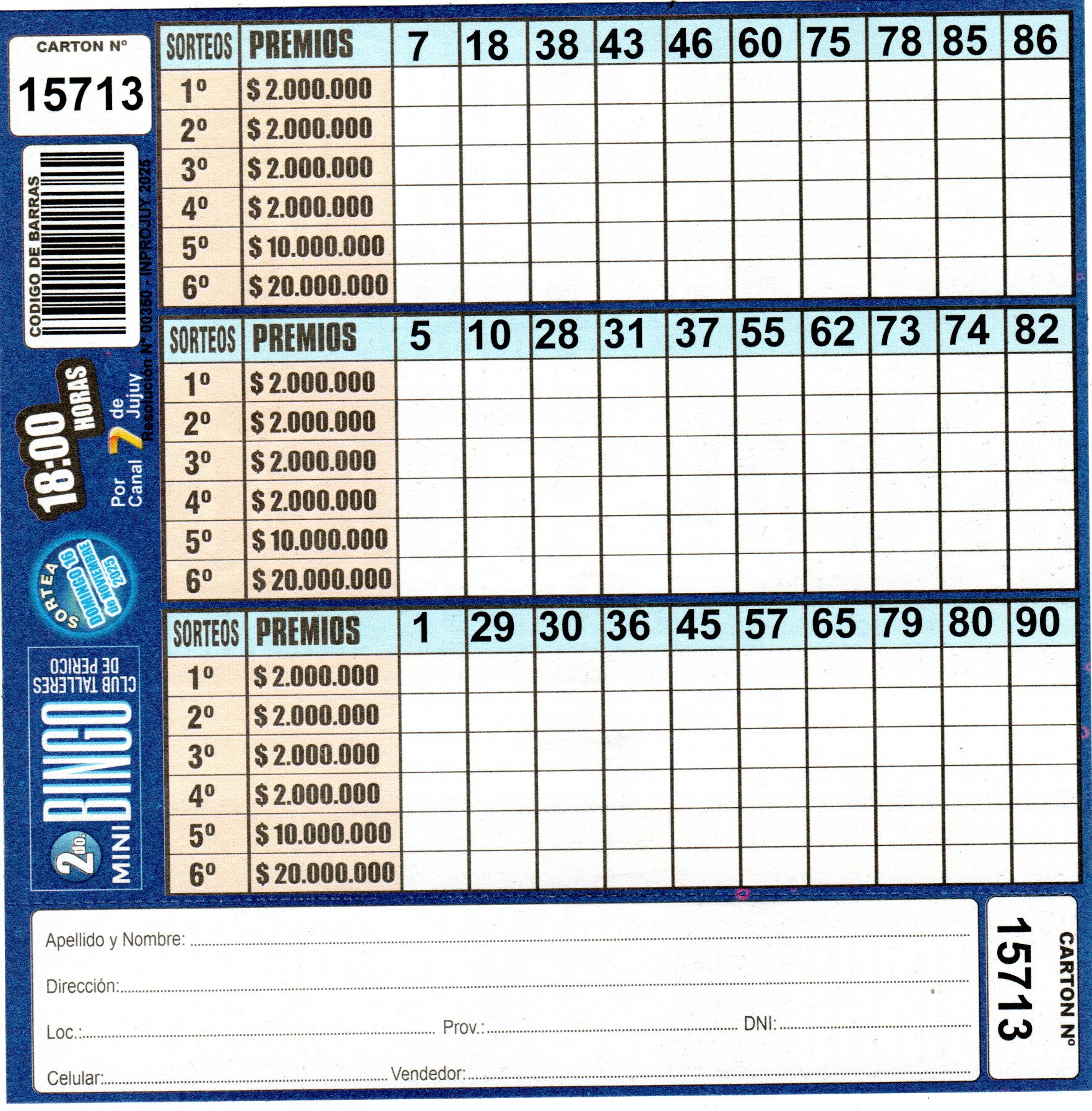 4 MINI Bingo TALLERES - Cartón 15713 - Image 2