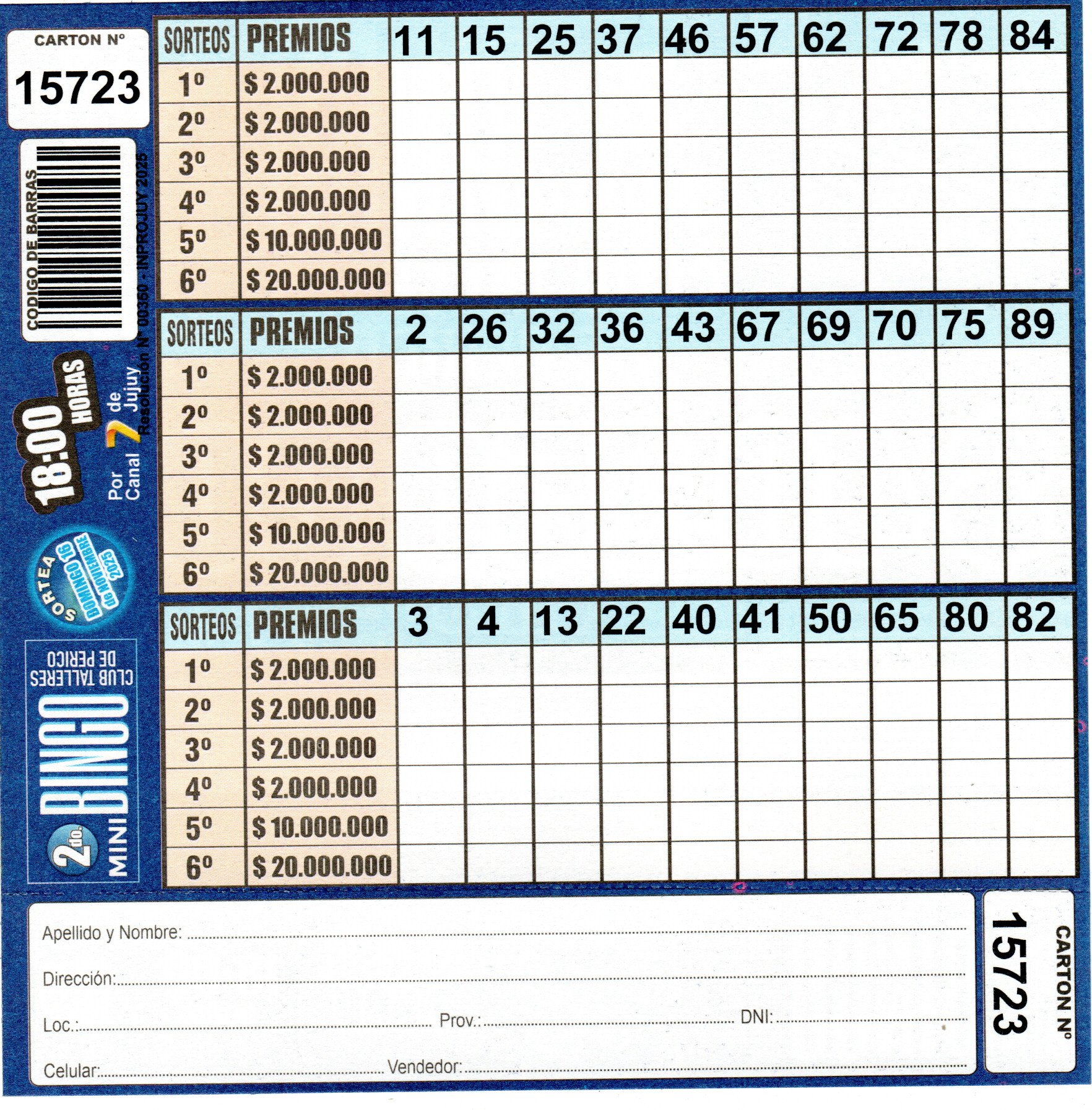 4 MINI Bingo TALLERES - Cartón 15723 - Image 2