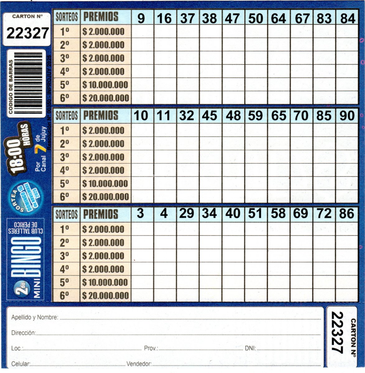 4 MINI Bingo TALLERES - Cartón 22327 - Image 2