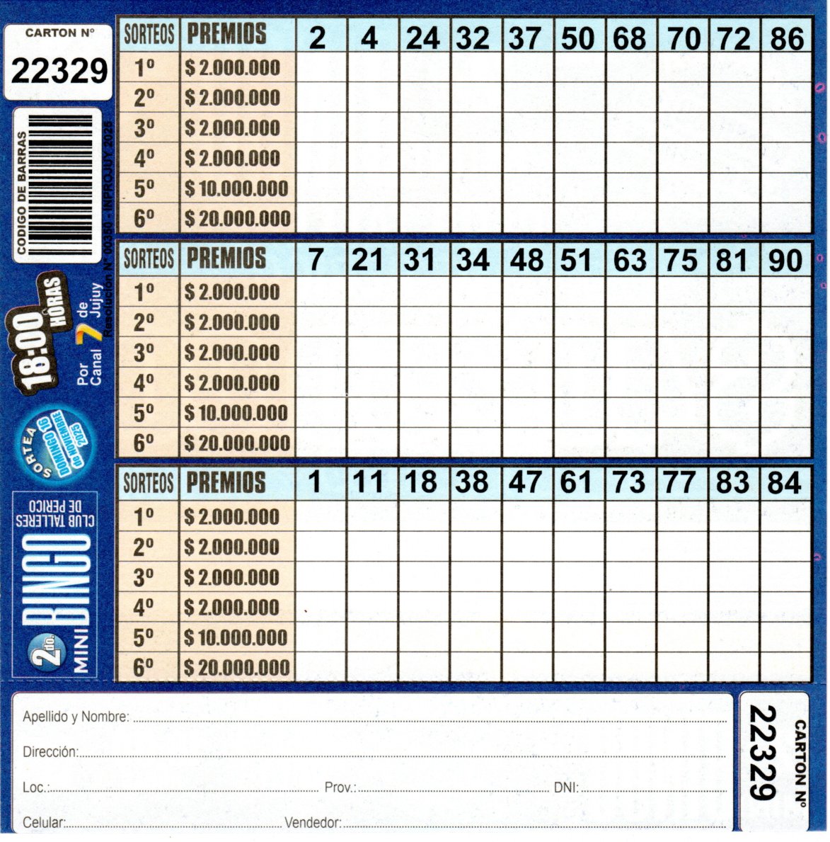 4 MINI Bingo TALLERES - Cartón 22329 - Image 2