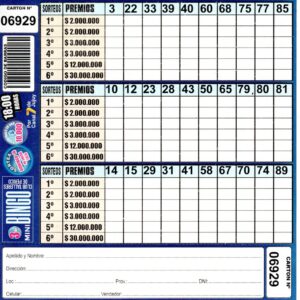 3 MINI Bingo TALLERES - Cartón 6929