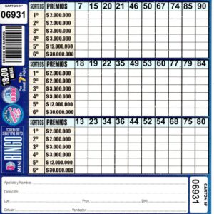 3 MINI Bingo TALLERES - Cartón 6931