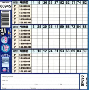 3 MINI Bingo TALLERES - Cartón 6945