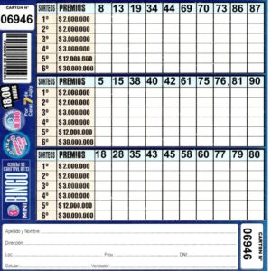 3 MINI Bingo TALLERES - Cartón 6946