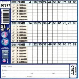 3 MINI Bingo TALLERES - Cartón 7877