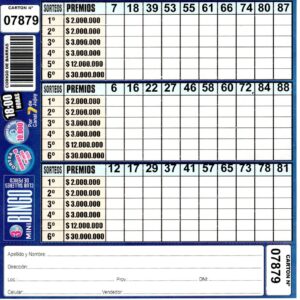 3 MINI Bingo TALLERES - Cartón 7879