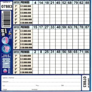 3 MINI Bingo TALLERES - Cartón 7883