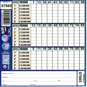 3 MINI Bingo TALLERES - Cartón 7885