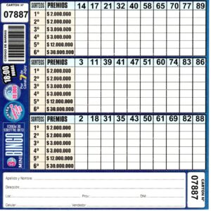 3 MINI Bingo TALLERES - Cartón 7887