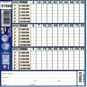 3 MINI Bingo TALLERES - Cartón 7888