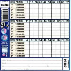 3 MINI Bingo TALLERES - Cartón 7889