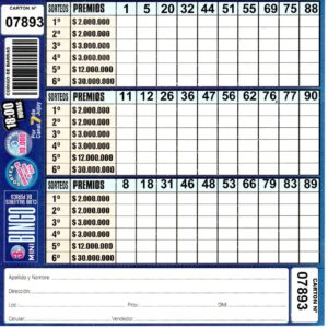 3 MINI Bingo TALLERES - Cartón 7893