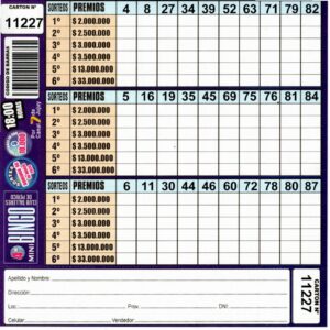 4 MINI Bingo TALLERES - Cartón 11227