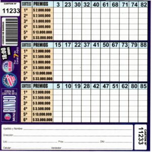 4 MINI Bingo TALLERES - Cartón 11233