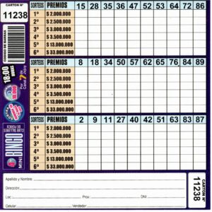 4 MINI Bingo TALLERES - Cartón 11238