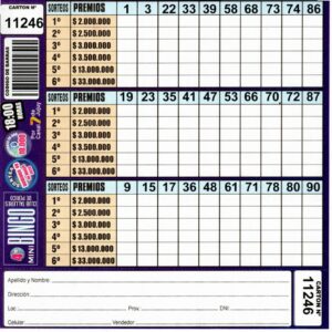 4 MINI Bingo TALLERES - Cartón 11246