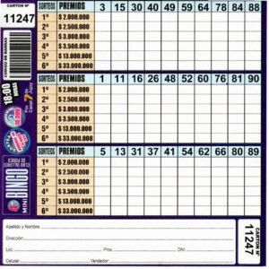 4 MINI Bingo TALLERES - Cartón 11247