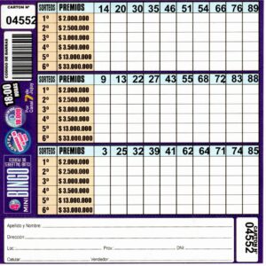 4 MINI Bingo TALLERES - Cartón 4552