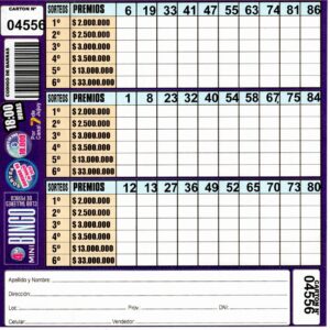 4 MINI Bingo TALLERES - Cartón 4556