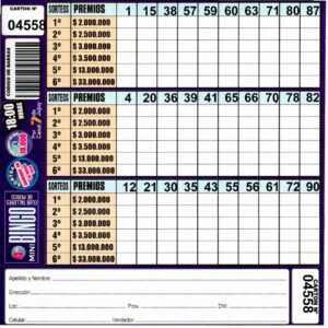 4 MINI Bingo TALLERES - Cartón 4558