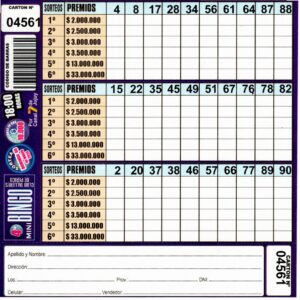 4 MINI Bingo TALLERES - Cartón 4561