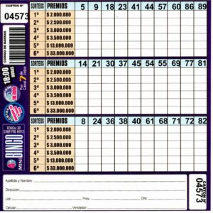 4 MINI Bingo TALLERES - Cartón 4573