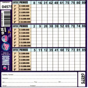 4 MINI Bingo TALLERES - Cartón 4575