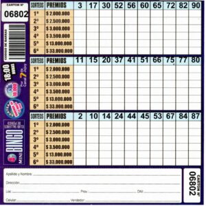 4 MINI Bingo TALLERES - Cartón 6802