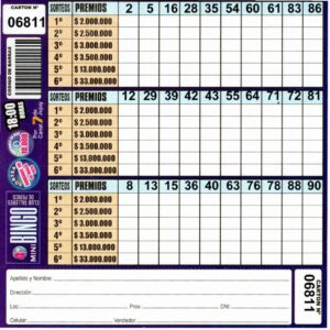 4 MINI Bingo TALLERES - Cartón 6811