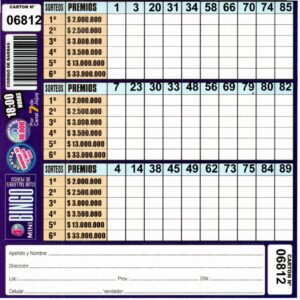 4 MINI Bingo TALLERES - Cartón 6812