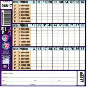 4 MINI Bingo TALLERES - Cartón 6817