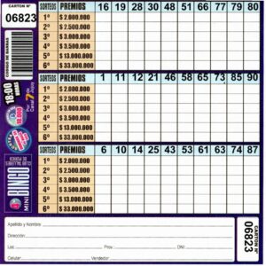 4 MINI Bingo TALLERES - Cartón 6823