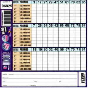 4 MINI Bingo TALLERES - Cartón 6825