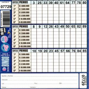 5 MINI Bingo TALLERES - Cartón 7729