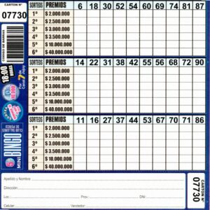 5 MINI Bingo TALLERES - Cartón 7730