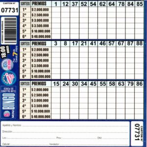 5 MINI Bingo TALLERES - Cartón 7731