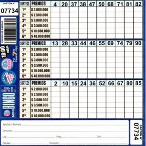 5 MINI Bingo TALLERES - Cartón 7734