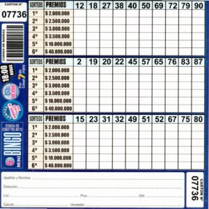 5 MINI Bingo TALLERES - Cartón 7736