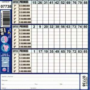 5 MINI Bingo TALLERES - Cartón 7738