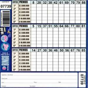 5 MINI Bingo TALLERES - Cartón 7739