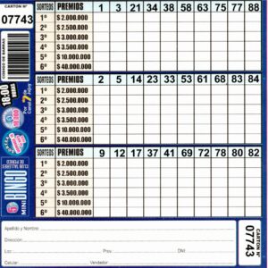 5 MINI Bingo TALLERES - Cartón 7743