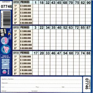 5 MINI Bingo TALLERES - Cartón 7746