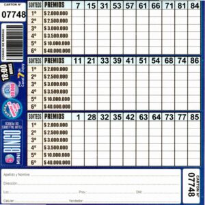 5 MINI Bingo TALLERES - Cartón 7748