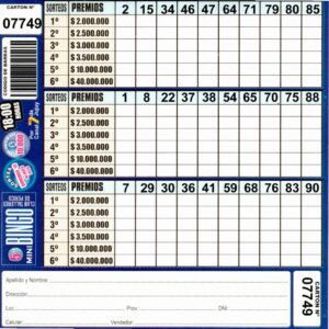 5 MINI Bingo TALLERES - Cartón 7749