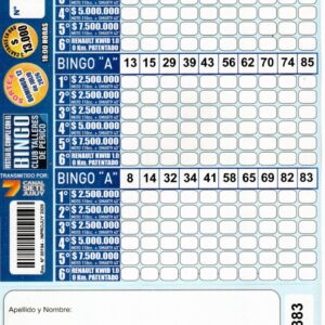 6 MINI Bingo TALLERES - Cartón 19383