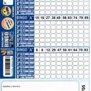 6 MINI Bingo TALLERES - Cartón 4705