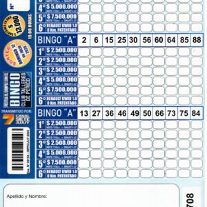 6 MINI Bingo TALLERES - Cartón 4708