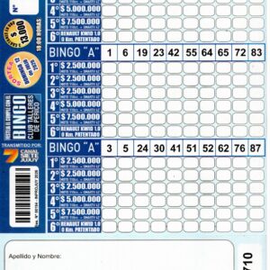 6 MINI Bingo TALLERES - Cartón 4710